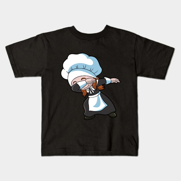 Thanksgiving Dabbing Pilgrim Girl Dab Dance Cute Kids T-Shirt by E